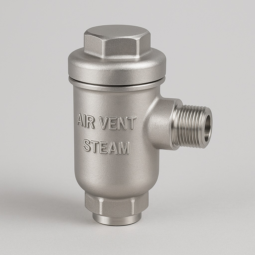 Air vent removing air and gases from steam systems