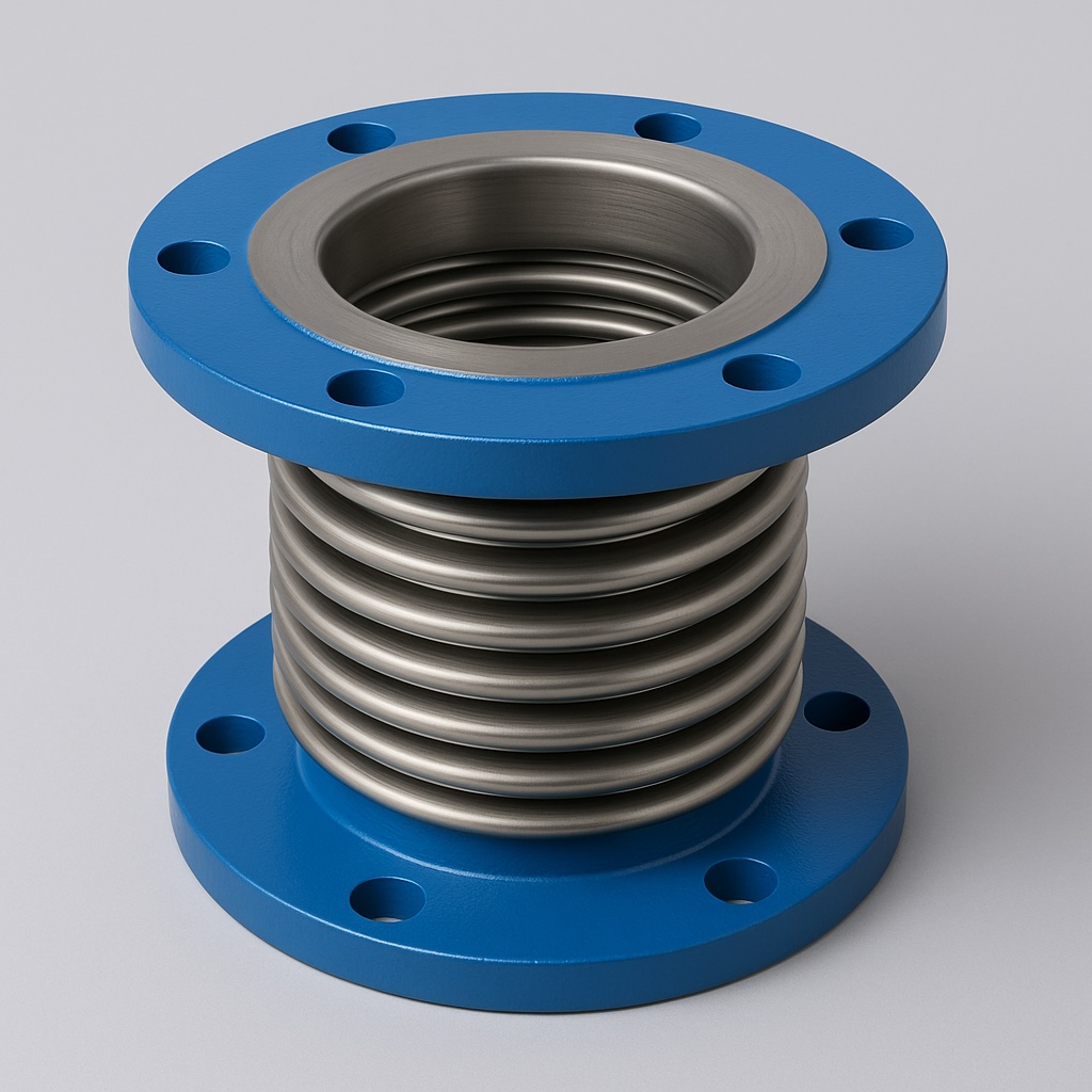 Metal bellows expansion joint for axial and lateral movement
