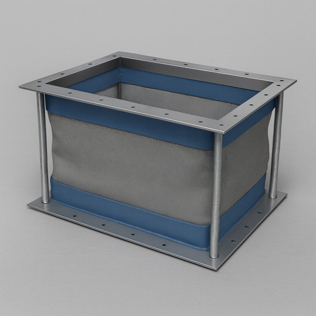 Fabric expansion joint, rectangular, for flue gas and air